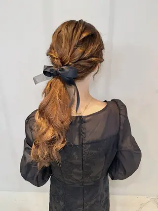 ロング 顔タイプ/ダブルカラ ー/りりかのヘアスタイル