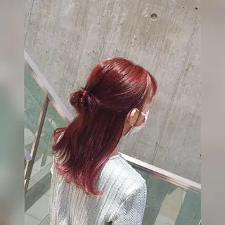 ミディアム カラー あかね☆ヘアアレンジ /ボブ/縮毛矯正のヘアスタイル