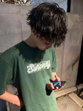 ショート パーマ メンズ 原宿↔︎浦和　美容師 折笠　亮のヘアスタイル