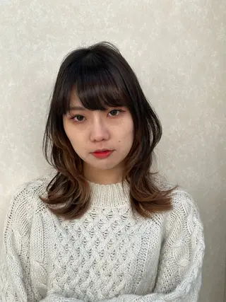 ミディアム ボブスタイル/ 透明感カラー/八幡のヘアスタイル