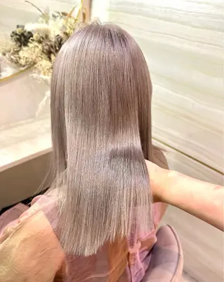 セミロング カラー パーマ ヘアアレンジ メンズ 🌱巴結生🌿大宮 ☁️ミルクティーのヘアスタイル