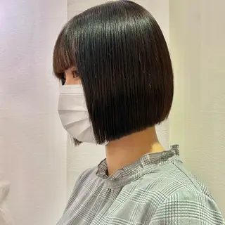 ミディアム カラー 髪質改善【縮毛矯正】 北千住 田邉 澪のヘアスタイル