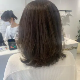 ミディアム カラー ボブ/美髪矯正 /佐藤　奈巳のヘアスタイル