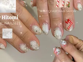 ネイル リボン、ガーリー パーツ放題専門店のネイルデザイン