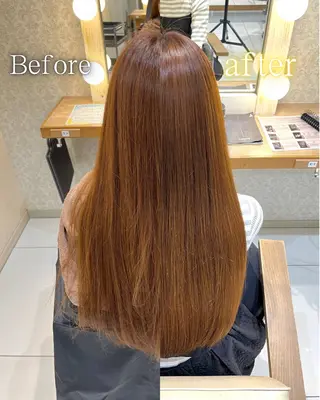ロング パーマ 縮毛矯正💎/ 髪質改善ストレートのヘアスタイル