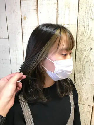 ミディアム カラー 福田 ジュンキのヘアスタイル