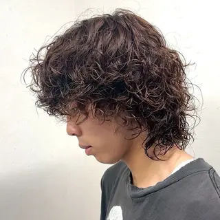 ショート パーマ メンズ パーマ/ハイトーン /吉田眞のヘアスタイル