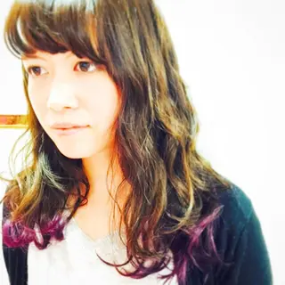 ミディアム セミロング カラー 西村 達哉のヘアスタイル