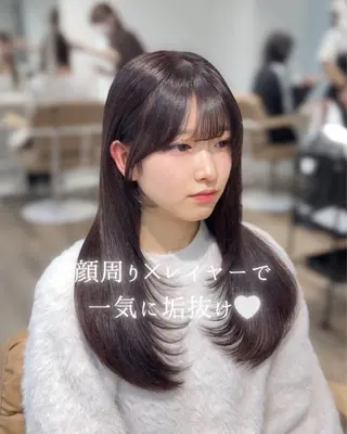 ロング カラー honoka/レイヤ ー/艶感カラー/韓国のヘアスタイル