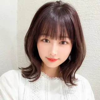 ミディアム カラー パーマ モテ髪×トレンド💕 小顔レイヤー 金井のヘアスタイル