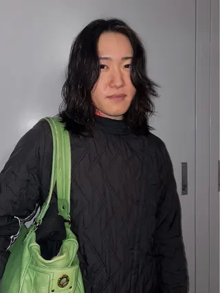 セミロング ☀️コミヤマミユ☀️ /パーマ/ハイトーンのヘアスタイル