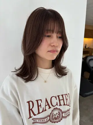 ミディアム カラー sakura🌸 レイヤー/韓国ヘアのヘアスタイル