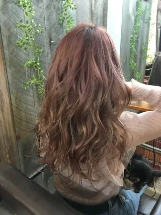 ロング カラー パーマ ヘアアレンジ 寺門 達也のヘアスタイル