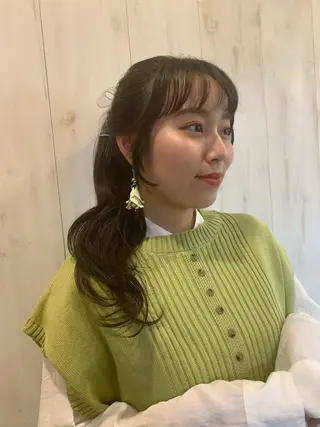 ロング カラー 吉田 夢のヘアスタイル