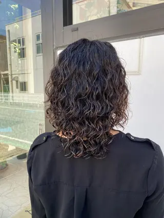 ミディアム パーマ 菊池大一 溝の口パーマのヘアスタイル