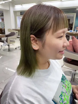 ミディアム 店長福島成美/髪質 改善縮毛矯正/カラーのヘアスタイル