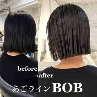 ショート カラー パーマ 切りっぱなしBOB 職人💜Anzuのヘアスタイル