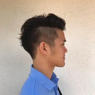 ショート カラー パーマ メンズ ニュアンスパーマ/ レイヤー/茶屋町のヘアスタイル
