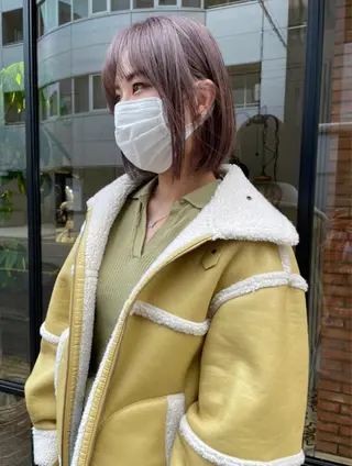 ミディアム カラー ベージュ🤎透明感 カラー🤎anriのヘアスタイル