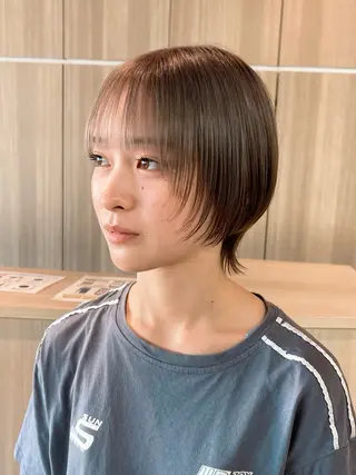 ショート カラー 野田頭 心🌿/ボブ レイヤー/艶カラーのヘアスタイル