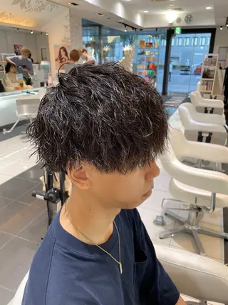 ショート パーマ 低ダメージ特化🌱 佐野優斗のヘアスタイル