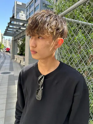 ショート カラー パーマ メンズ 💈メンズ短髪特化 ✂︎伊藤大輝💈のヘアスタイル