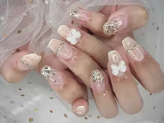 ネイル I-nailロング /ワンホン/キラキラのネイルデザイン