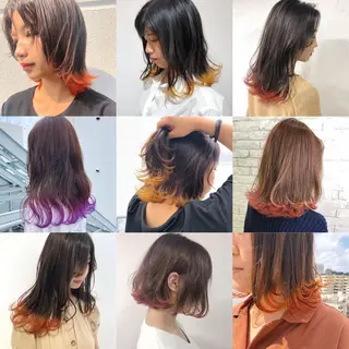 セミロング カラー ヘアアレンジ 【池袋/スパイキー ショート】ⓝⓘⓜⓤのヘアスタイル