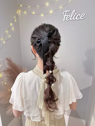 ロング ヘアアレンジ 参列♡デートゆるふわ ヘアメイク🎀みゆうのヘアスタイル