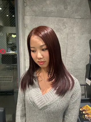 ロング カラー 透明感カラー/縮毛/ chino🍀のヘアスタイル