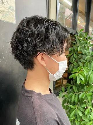 ショート パーマ メンズ 【扉gate】野崎 英幸のヘアスタイル