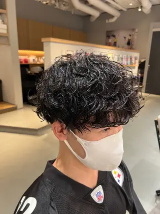 ショート パーマ メンズ 梅田茶屋町メンズ 専門美容師 山元一平のヘアスタイル