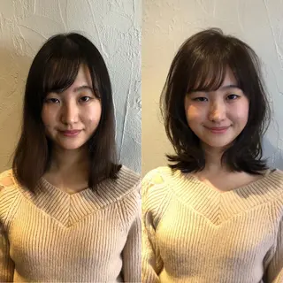 ミディアム 髪質改善縮毛矯正 専門店のヘアスタイル
