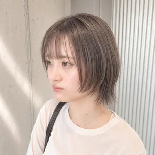 ミディアム カラー ヘアアレンジ ボブ×透明感カラー 特化・リクト💥のヘアスタイル