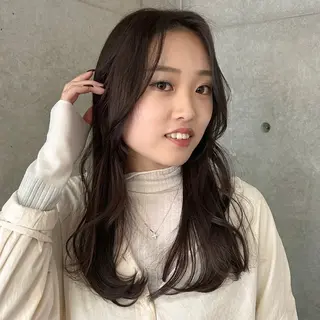 ロング カラー 烏丸/顔周りカット/ くびれヘア/奈実のヘアスタイル