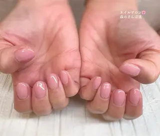 ネイル ショートネイル 森のさんぽ道のネイルデザイン