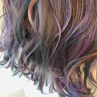 セミロング カラー lani ブリーチ /ダブルカラーのヘアスタイル