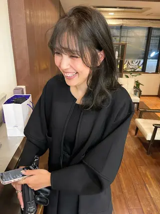 ミディアム カラー 田室 和幸のヘアスタイル