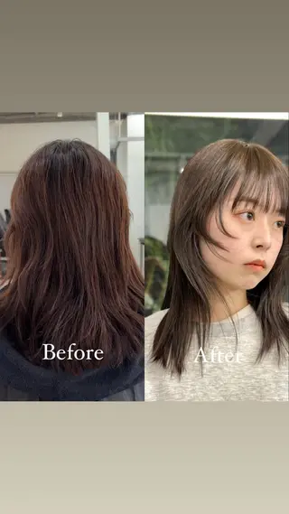 ミディアム Elme 蔵前所属・顔周りカット/透明感 カラー/rioのヘアスタイル