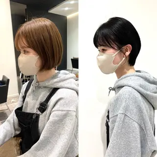 ショート 𝑹𝒊𝒉𝒐🎀 名駅/大人韓国ヘアのヘアスタイル