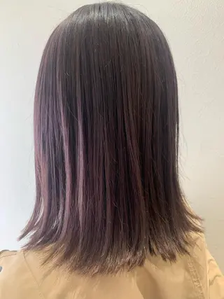 ミディアム カラー hub hair レイヤー/透明感のヘアスタイル