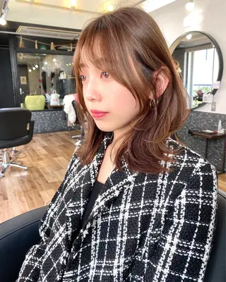 ミディアム カラー 似合わせレイヤー 🇰🇷荒木洋文のヘアスタイル