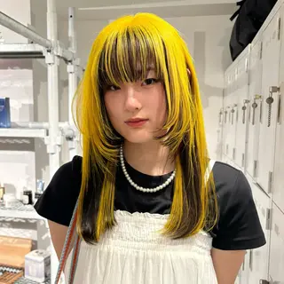 ミディアム カラー 💫miyu💫デザ インカラー/アレンジのヘアスタイル