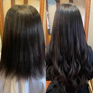 セミロング 髪質改善/マツパ 垢抜け透明カラー衣笠のヘアスタイル