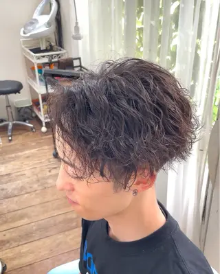 ショート パーマ メンズ 姫路アンメリーアン ダンのヘアスタイル