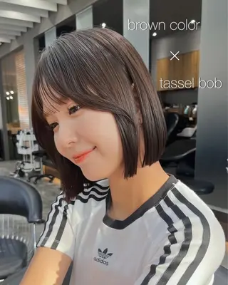 ミディアム けいし🐬ボブ 美髪縮毛矯正のヘアスタイル