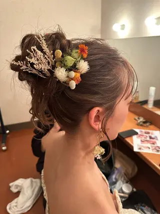 セミロング ヘアアレンジ パーマ/ブリーチ /mikuのヘアスタイル