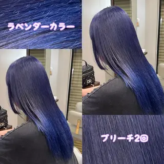 ロング カラー 雅/ダブルカラー/ 白髪ぼかしハイライトのヘアスタイル