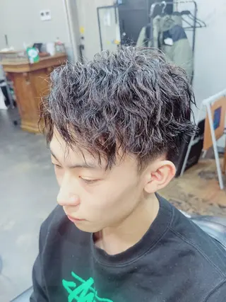 ショート パーマ ヘアアレンジ メンズ mid-c アシスタントひさとのヘアスタイル
