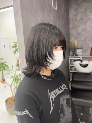 ショート カラー パーマ ヘアアレンジ メンズ キッズ ネイル マツエク・マツパ アイブロウ 🐺ウルフ×ハイトー ン🖤Yukinoのヘアスタイル